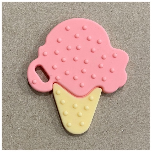 PINK | Silicone baby ice cream cone teether toy - Picture 2 of 2
